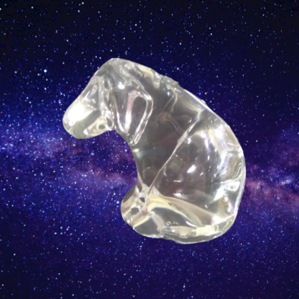 Atlantis Crystal glass Hound Dog Figurine Paperweight  highly polished bottom